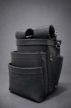 自在型チェーンタイプコンピ革黒色3段腰袋　TKB-301SPDX　