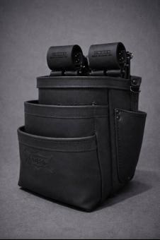 自在型チェーンタイプコンピ革黒色3段腰袋　TKB-301SPDX　